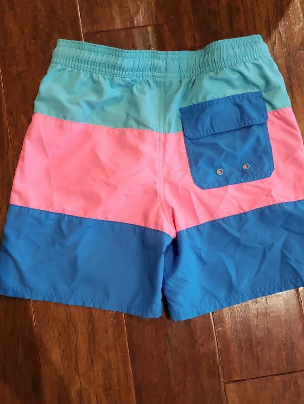 Vineyard Vines Kids' Colorblock Swim Trunks in Aqua, Pink & Blue